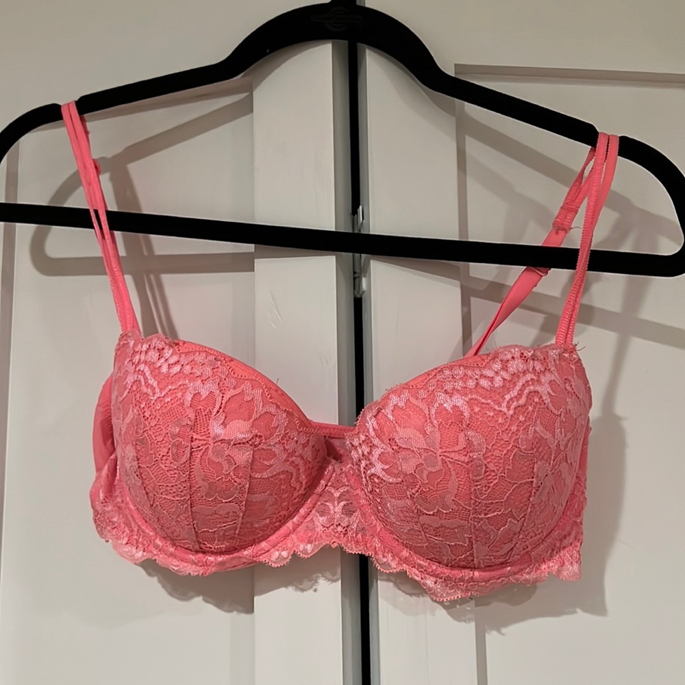 36B Salmon PINK push-up Demi bra